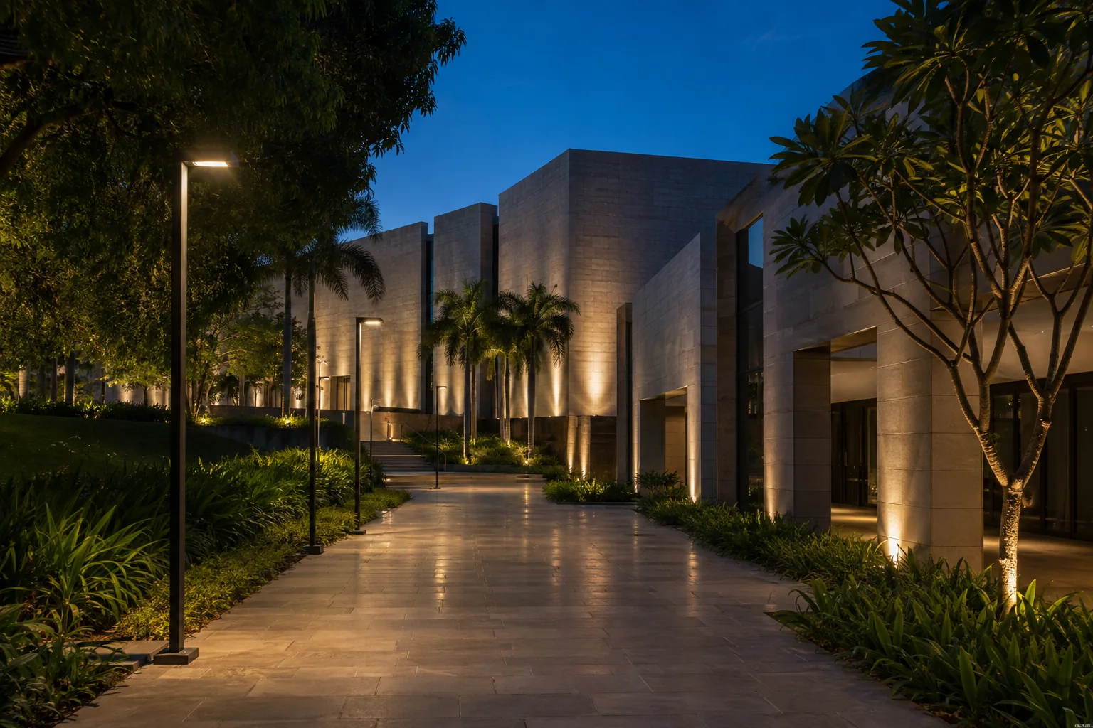 Architectural LED lighting in a contemporary building